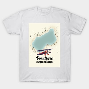 lake Voralpsee switzerland map, T-Shirt